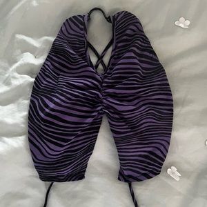 Purple zebra print Motel Rocks backless party top